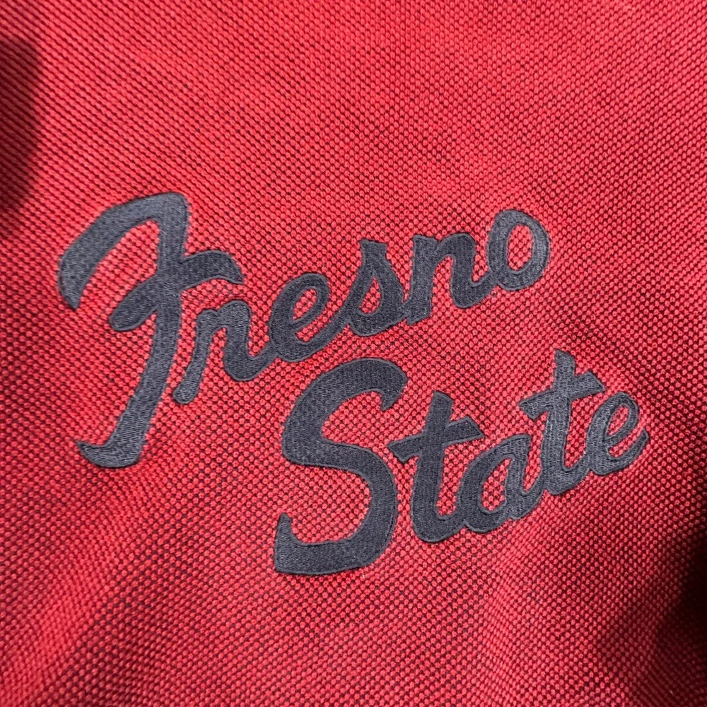 Vintage Fresno State Ping Sweatshirt Mens Large Red Made in USA Waffle Knit Boxy